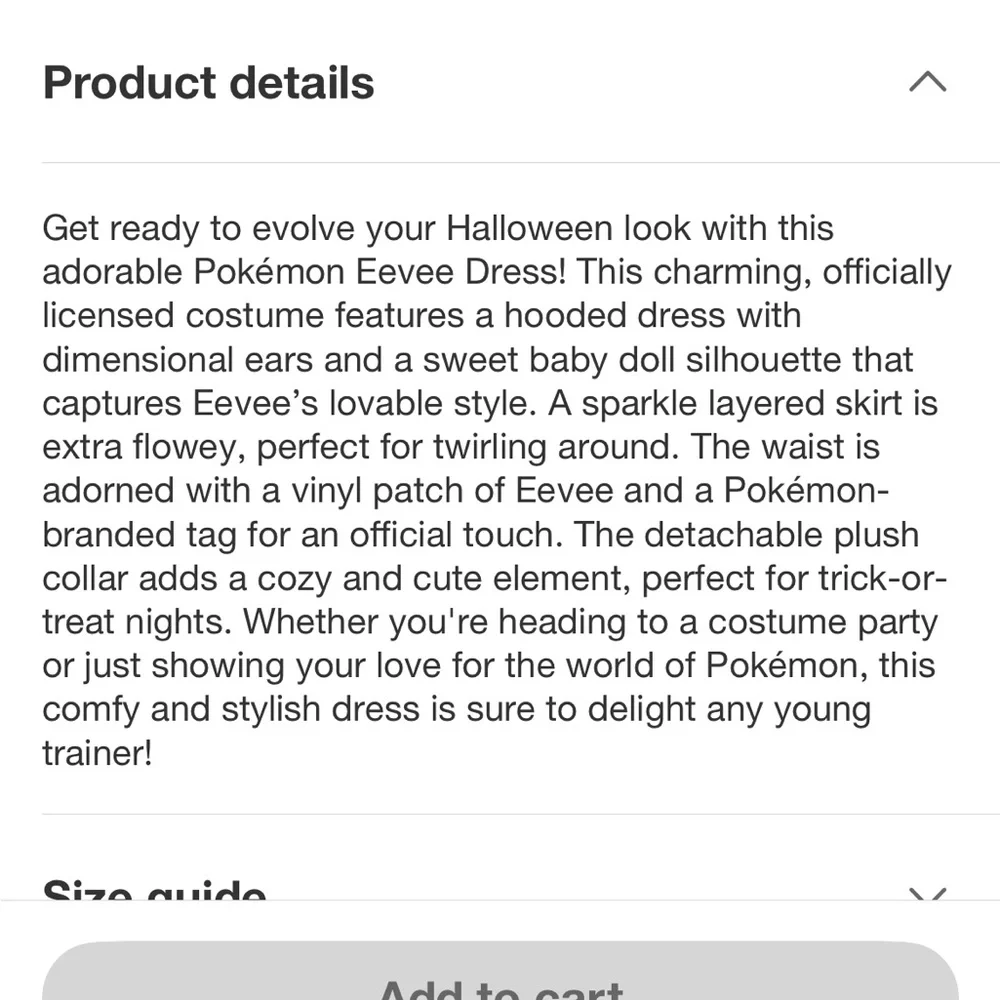 Kids Pokémon Eevee Costume